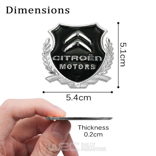 EMBLEME BOUCLIER LOGO CITROEN SILVER